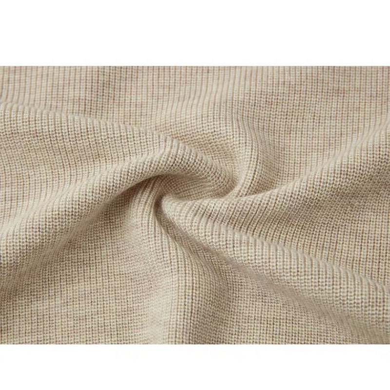 Base Colour 1/2 Cardigan Knitted Men&prime;s Crewneck Cardigan Loose Jumper