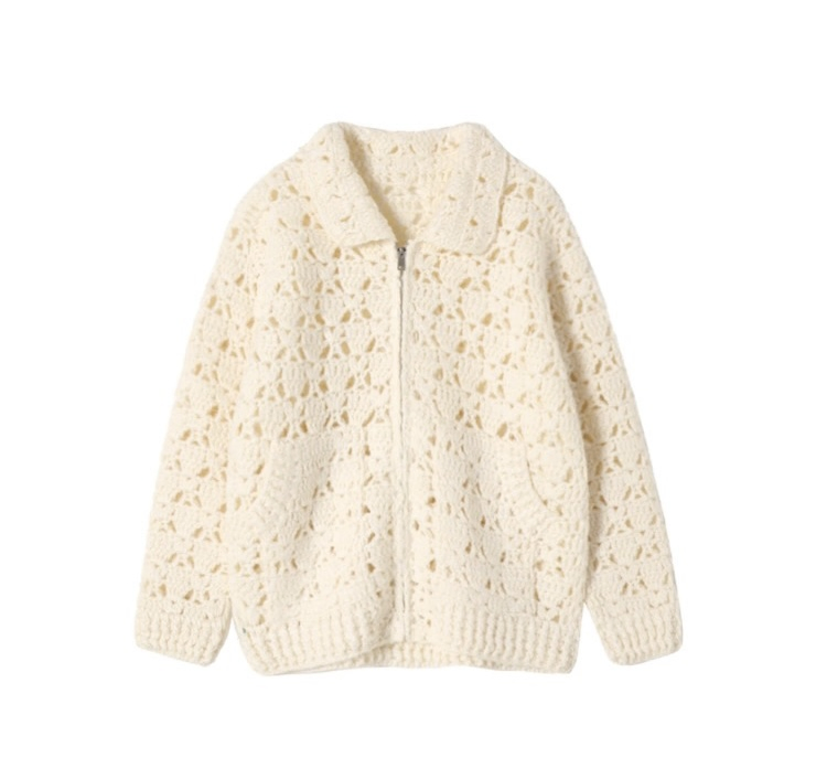 Women′s Loose, Lazy-Style, All-Matching, Casual and Retro Hollowed-out Hand-Crocheted Knitted Cardigan Coats.