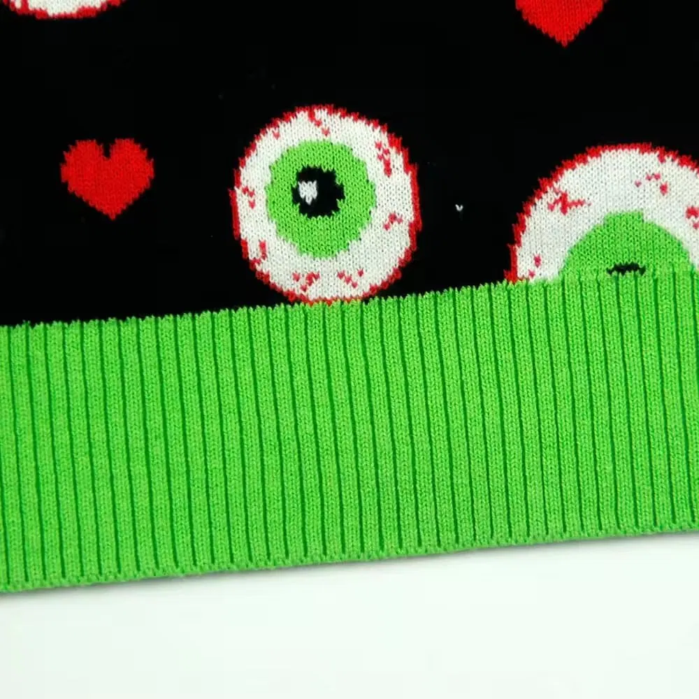 Jacquard Pullover Winter Crew Neck Cotton Knitted Designer Custom Knit Halloween Sweater