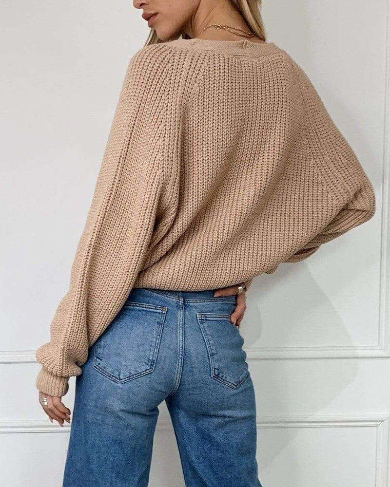 Slim V-Neck Cardigan Sweater for Spring