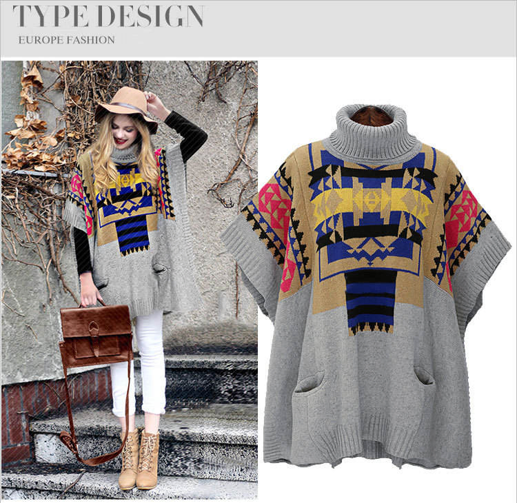 Loose Knit Sweater Knitted Elegant for Women Autumn Winter Winth Pocket