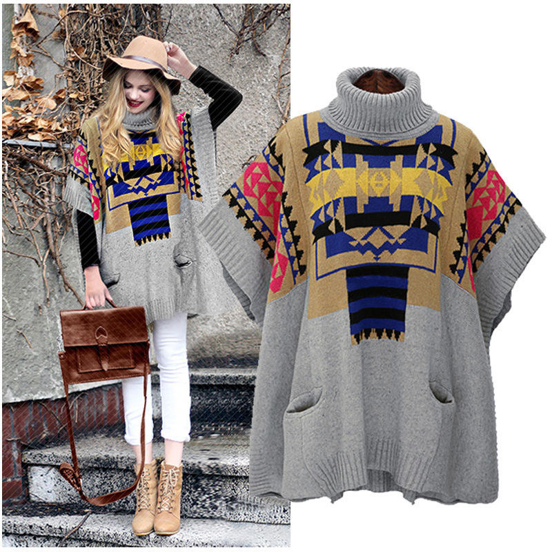 Loose Knit Sweater Knitted Elegant for Women Autumn Winter Winth Pocket