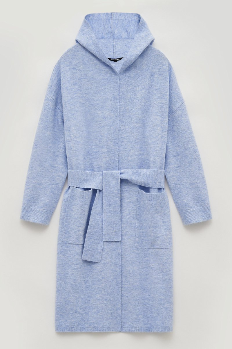 Wholesale Autumn Winter Fashion Women Cardigan Long Fit Sweater Knitted Outwear with Belt and Hood