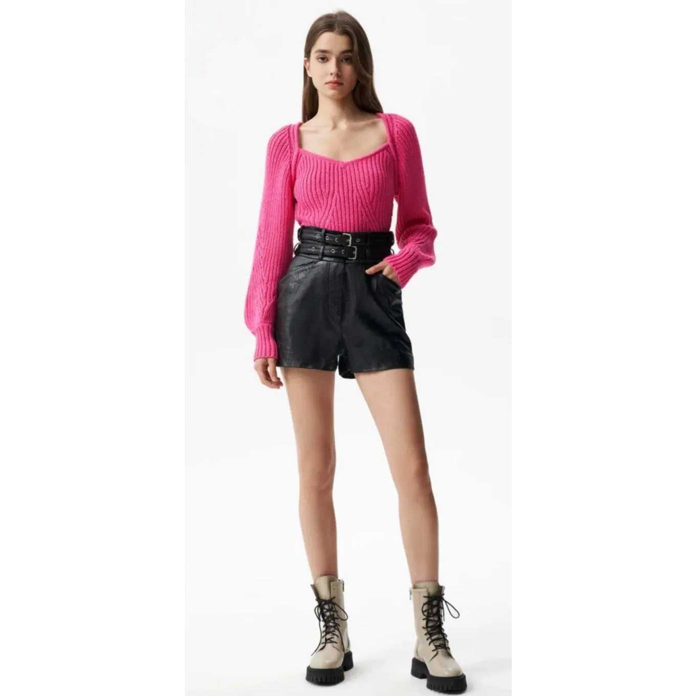 Customized High Quality Women Luxury Sweater Knitted Pullover Women Sweater Top Board Wide Neckline Sweater