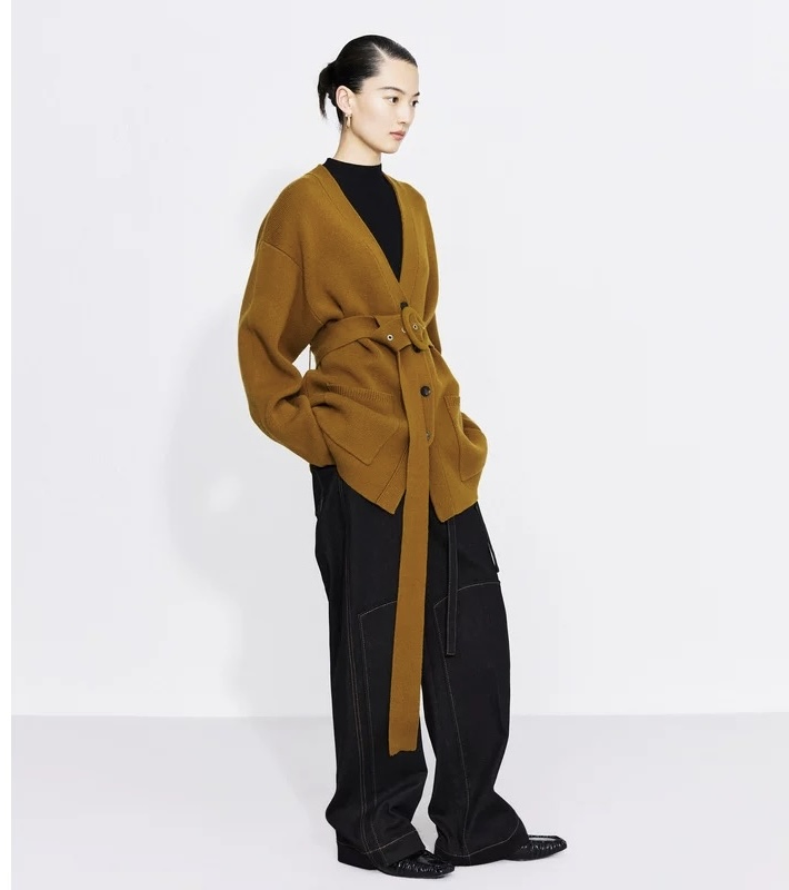 Wholesale Luxury Women Knitwear Cardigen Coat Women Cashmere Wool Knitted Sweaters Coat with Belt