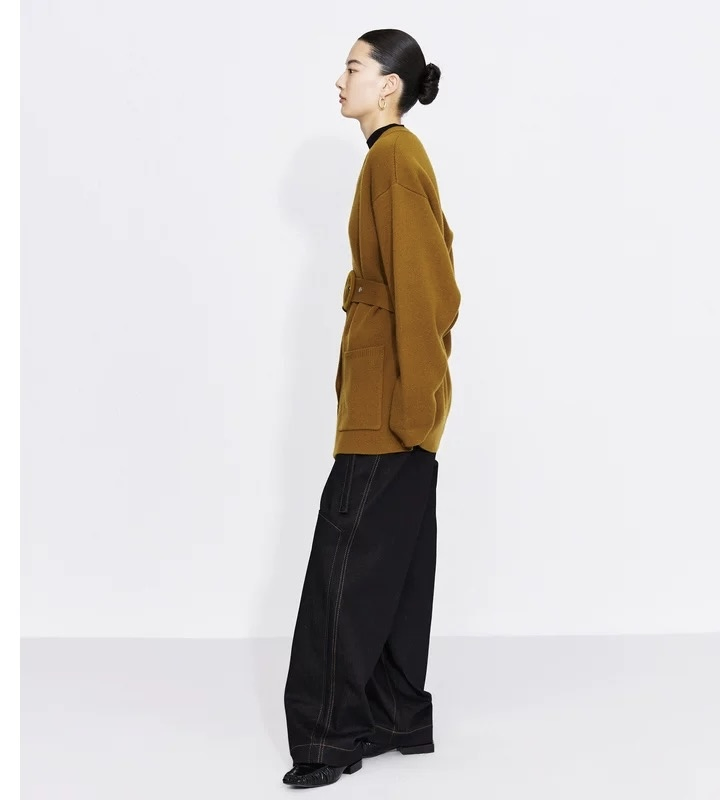 Wholesale Luxury Women Knitwear Cardigen Coat Women Cashmere Wool Knitted Sweaters Coat with Belt