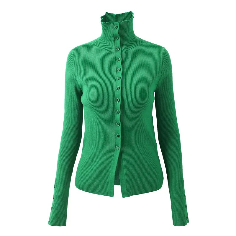 Customized Luxury Women Knitwear Cardigen Coat Women Wool Knitted Sweaters Coat with Buttons