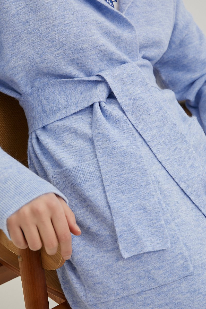 Wholesale Autumn Winter Fashion Women Cardigan Long Fit Sweater Knitted Outwear with Belt and Hood