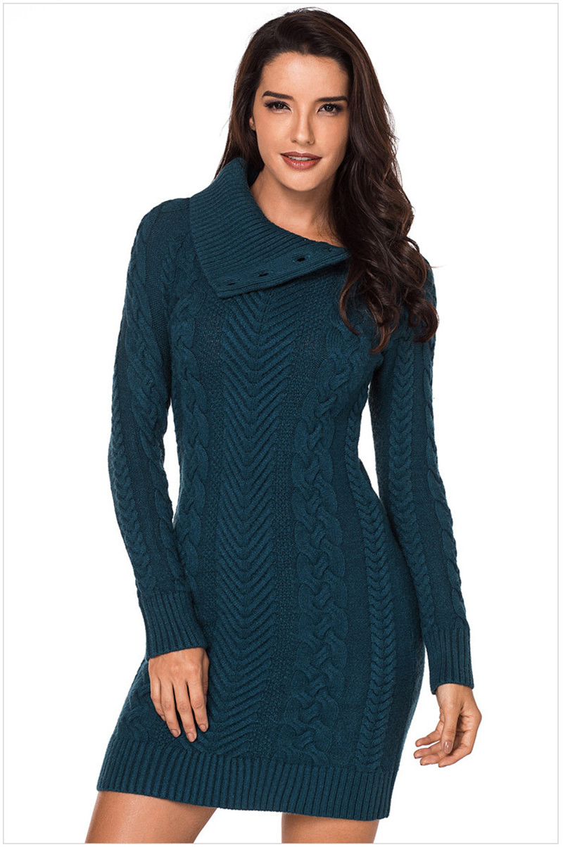 Lady Fashion Knitted Clothes Knitdress Sweater Dress