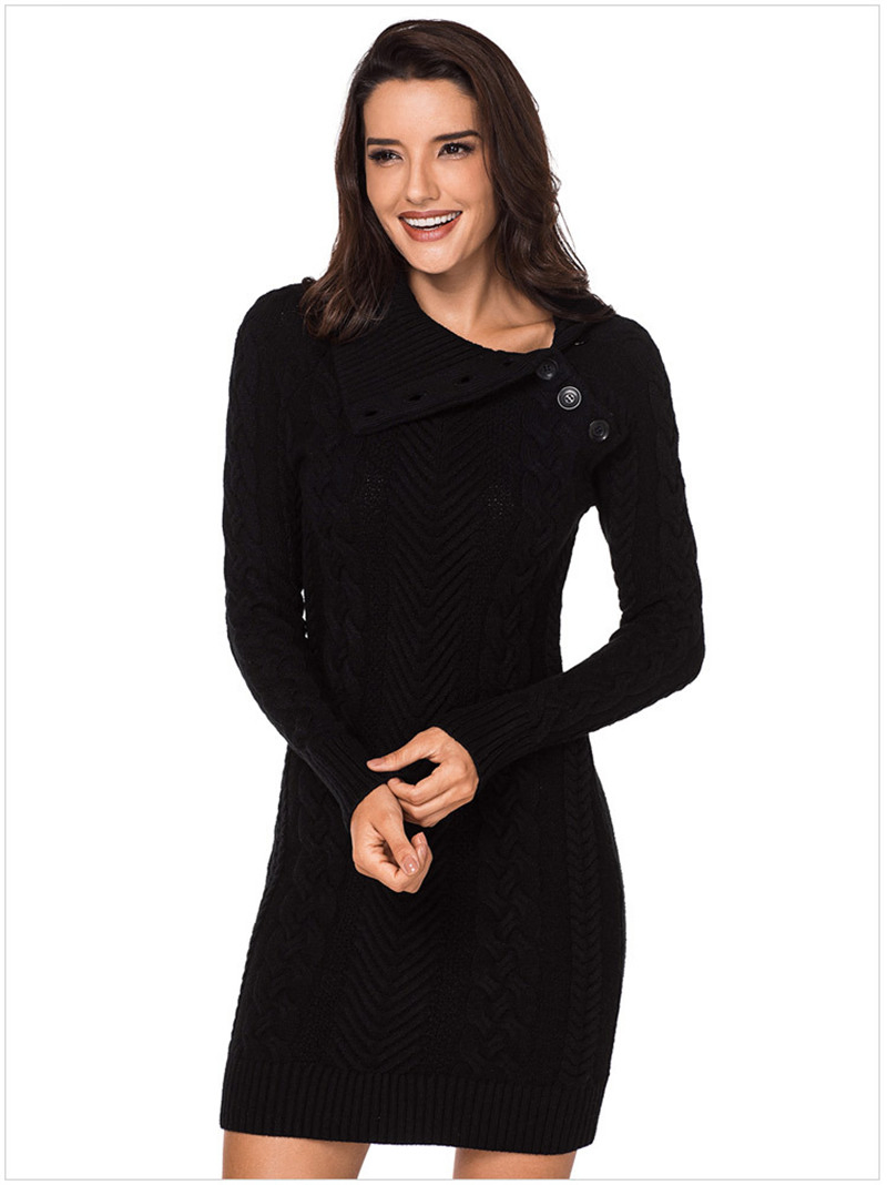 Lady Fashion Knitted Clothes Knitdress Sweater Dress
