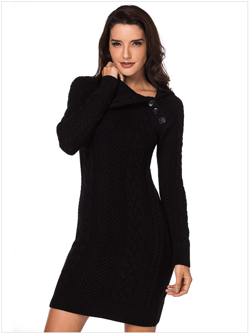 Lady Fashion Knitted Clothes Knitdress Sweater Dress