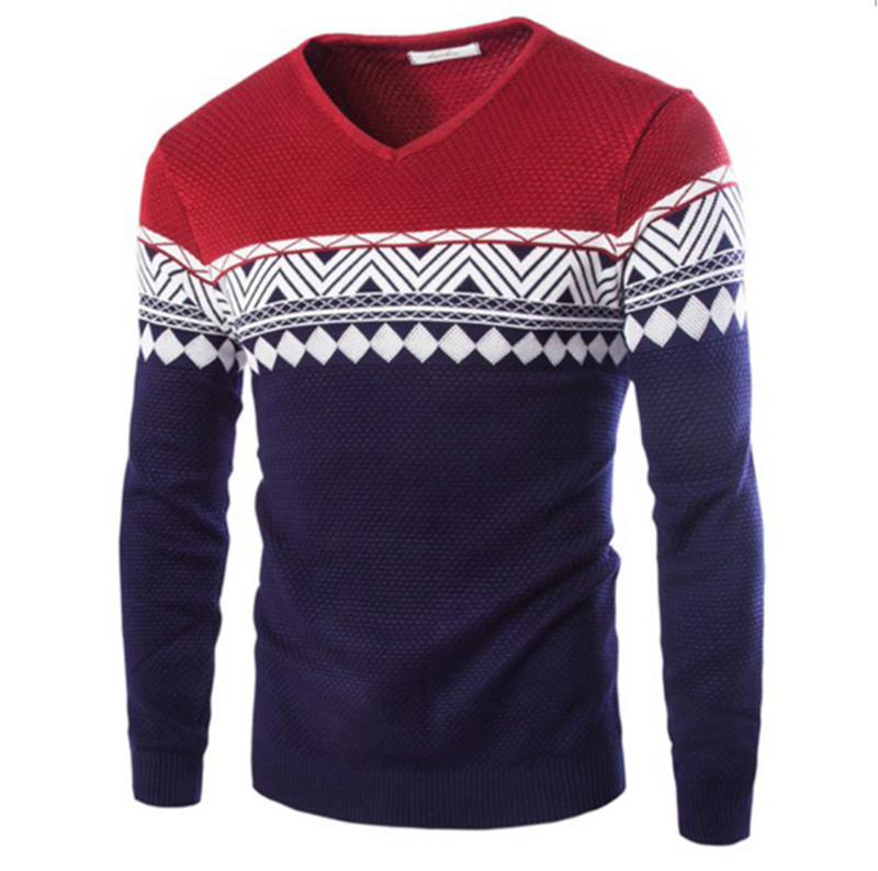 Hot Sale Knit Mens Pullover Jacquard Sweaters