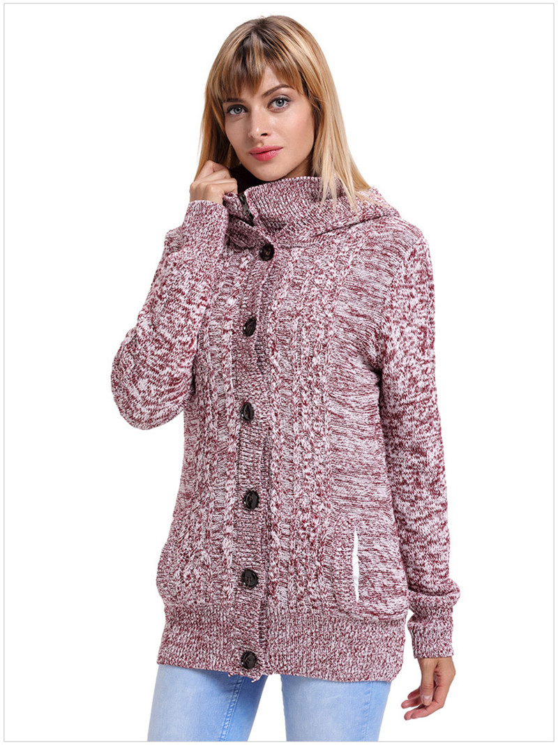 OEM Winter Warm Knitted Women Sweaters with Fleece