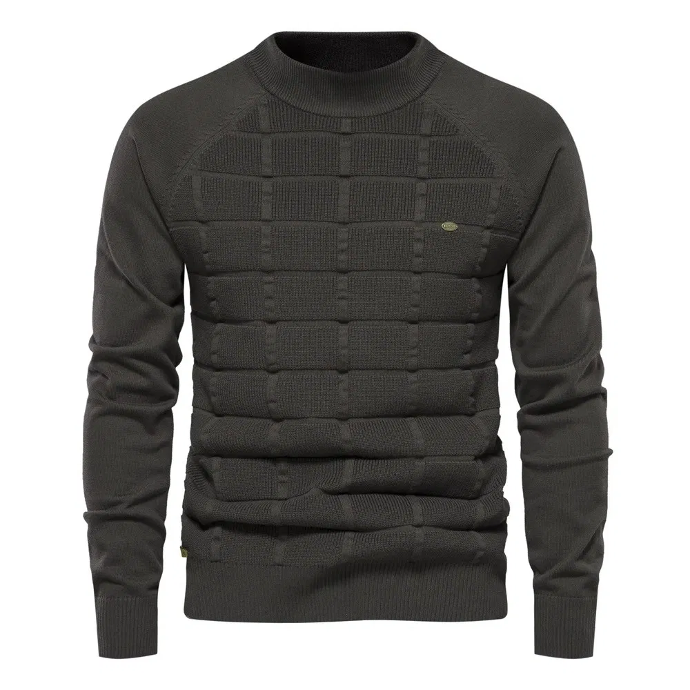 Gent Pull Over Round Neck Long Sleeve Business Sweater for Winter