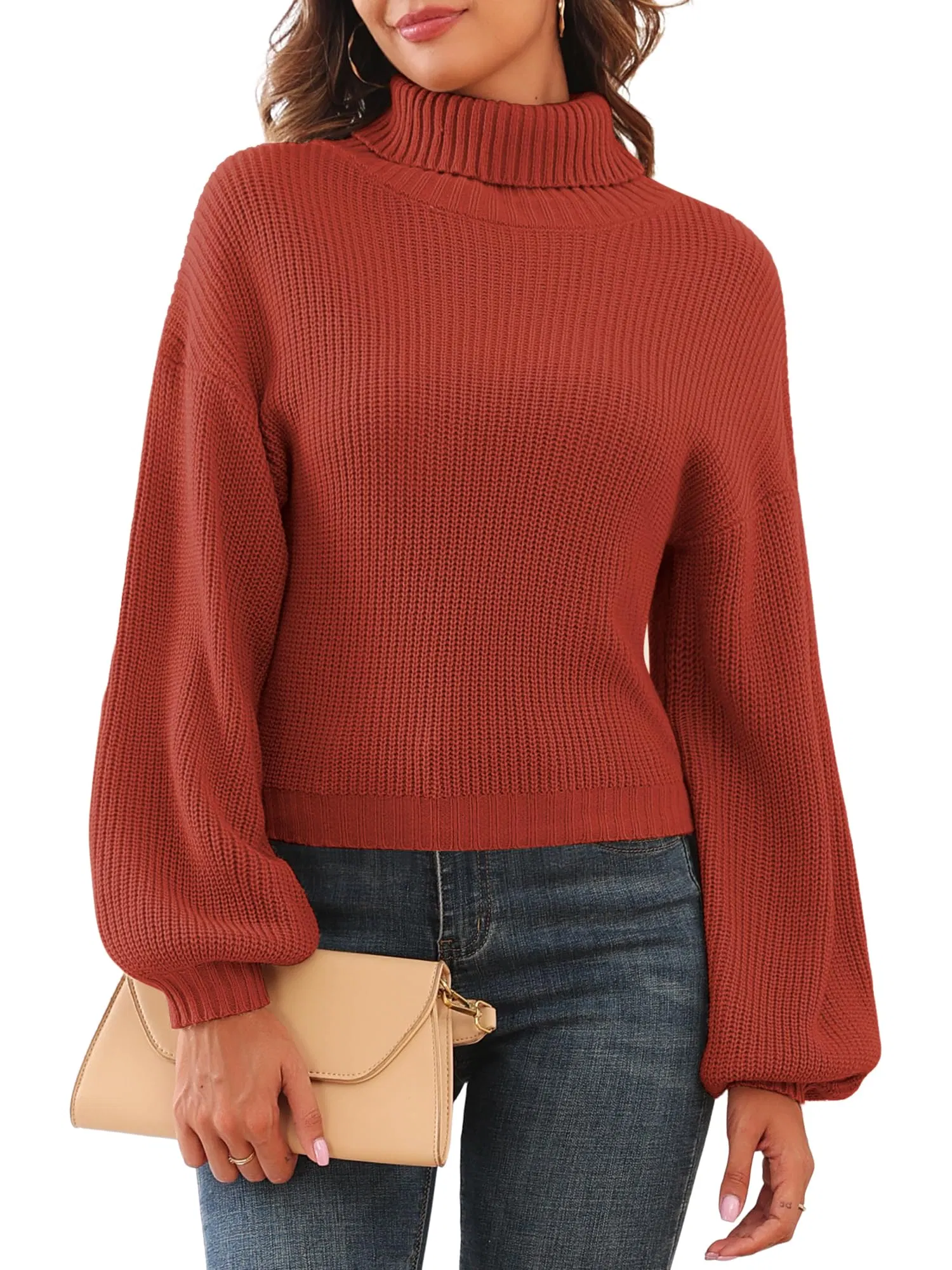 Customized Trendy Queen Women′s Oversized Knit Crewneck Sweaters