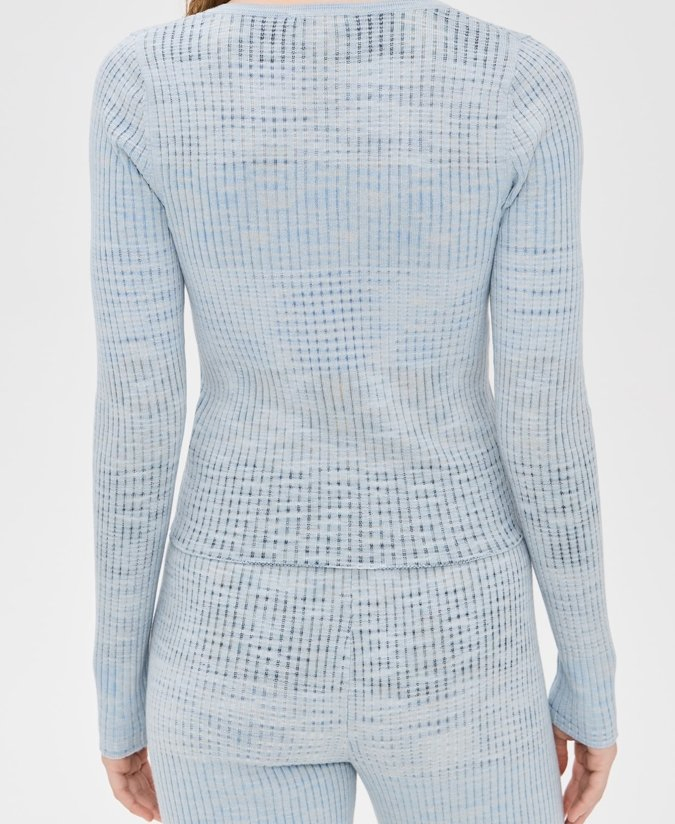 Lightweight Ribbed Knit High Stretch Women&prime;s Long Sleeve Cardigan Sweater, with Button Placket and Crew Neck
