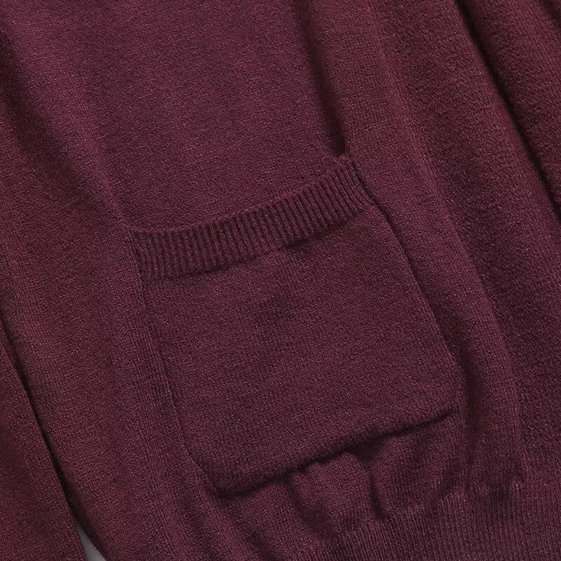 Za Women&prime;s Clothing Bow Slim Button-up Knit Women&prime;s Jacket Long Sleeved