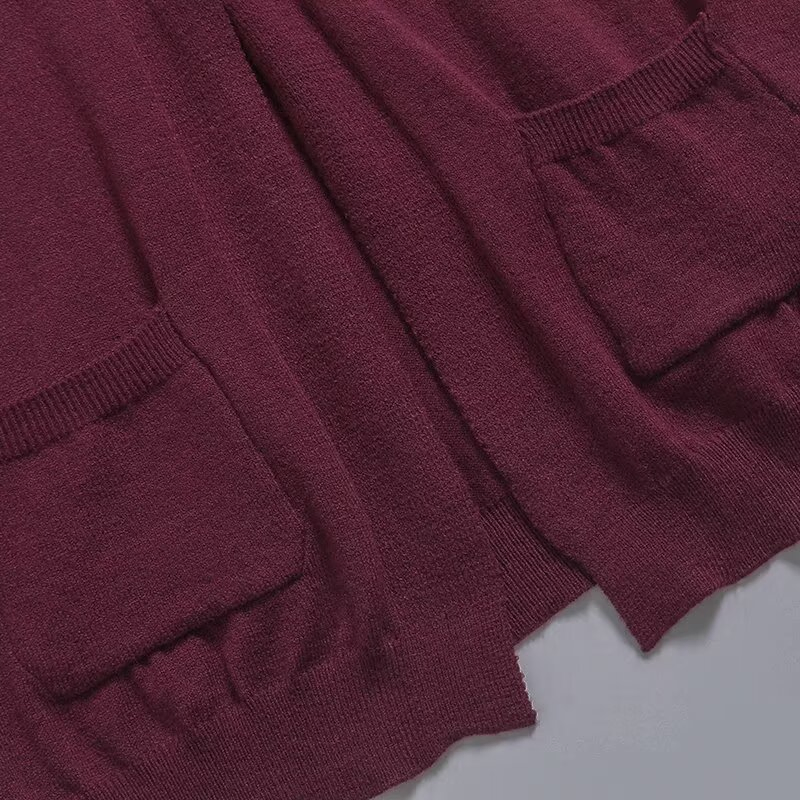 Za Women&prime;s Clothing Bow Slim Button-up Knit Women&prime;s Jacket Long Sleeved