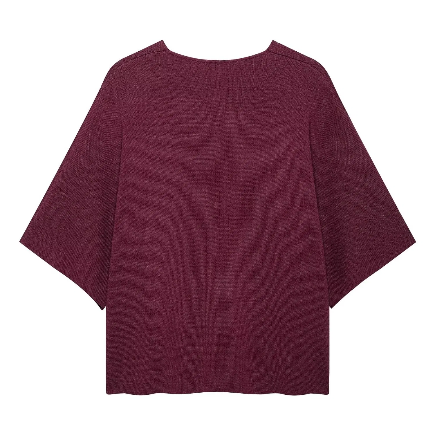 Za Women&prime;s Clothing Casual Single Breasted V-Neck Knitted Top Short Sleeves