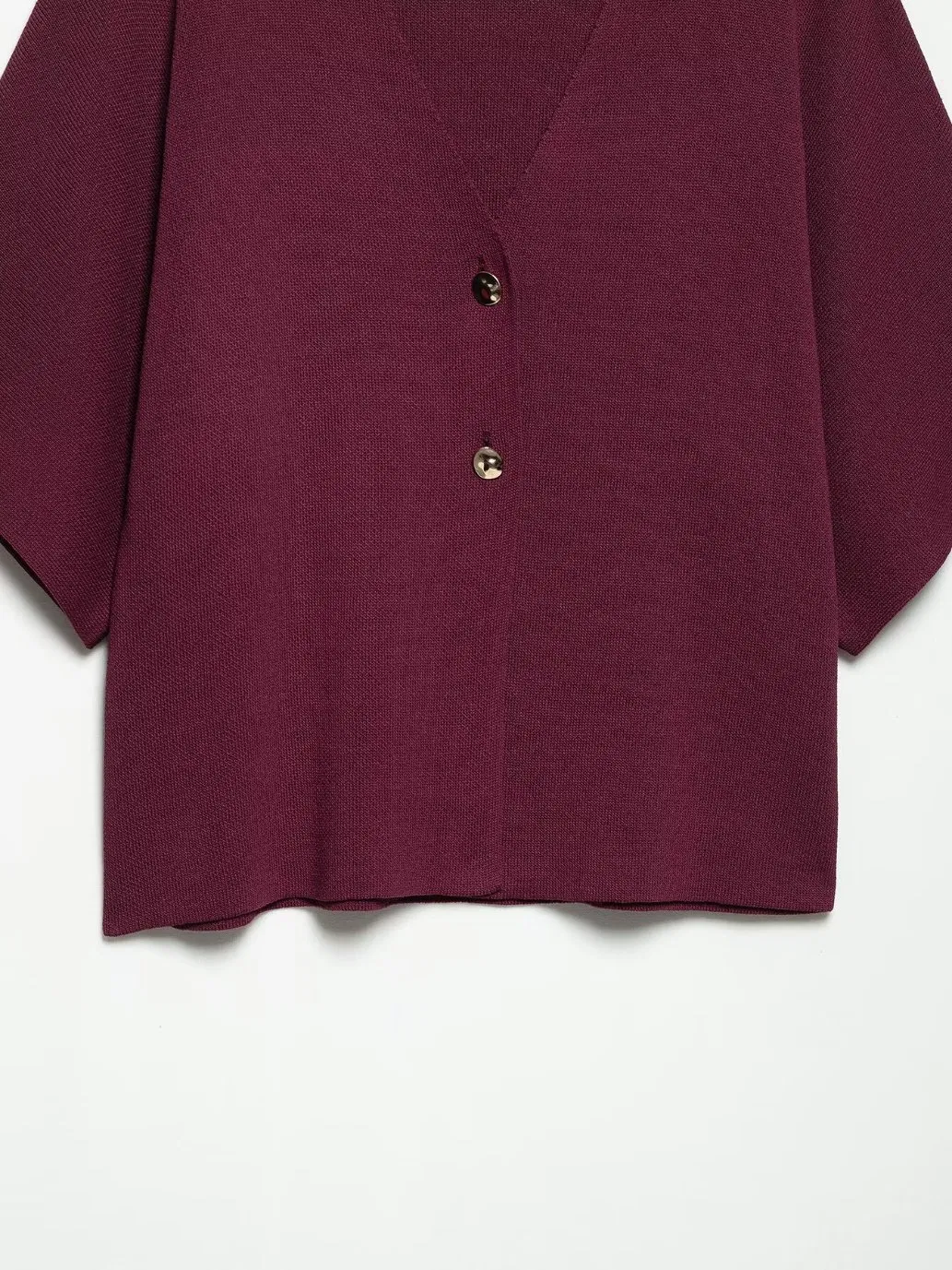 Za Women&prime;s Clothing Casual Single Breasted V-Neck Knitted Top Short Sleeves