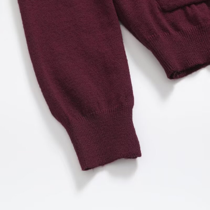 Za Women&prime;s Clothing Bow Slim Button-up Knit Women&prime;s Jacket Long Sleeved