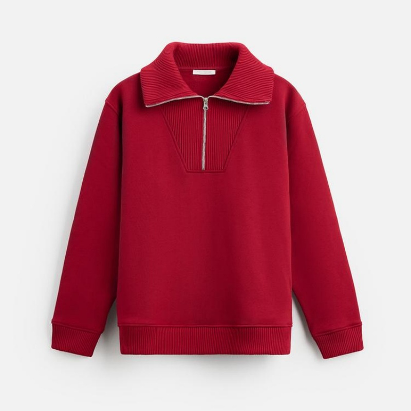 High Quality Custom Embroidery Crew Neck Quarter Zip Knitwear Sweater for Men