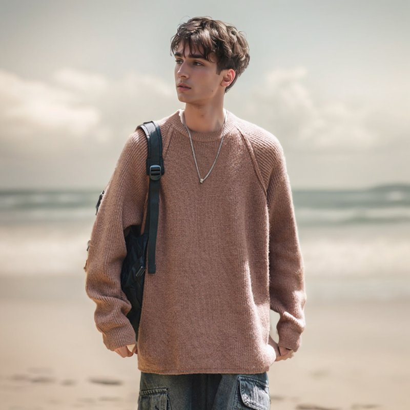 Wholesale Luxury New Arrival Men′s Solid Winter Round Neck Long Sleeves Knitting Pullover Sweater Crafted Comfort Extravaganza
