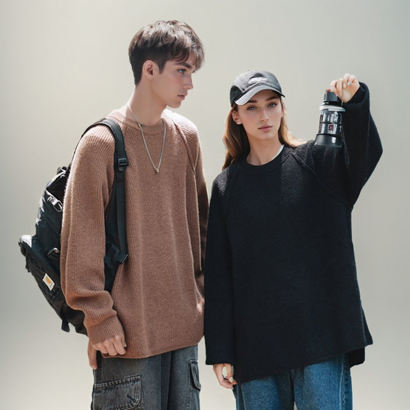 Wholesale Luxury New Arrival Men&prime;s Solid Winter Round Neck Long Sleeves Knitting Pullover Sweater Crafted Comfort Extravaganza