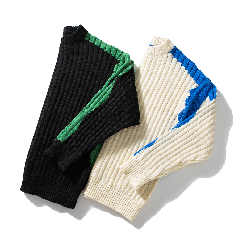 2024 New Design Cotton Custom Winter Pullover Crew Neck Sweater Knit Rib Sweater