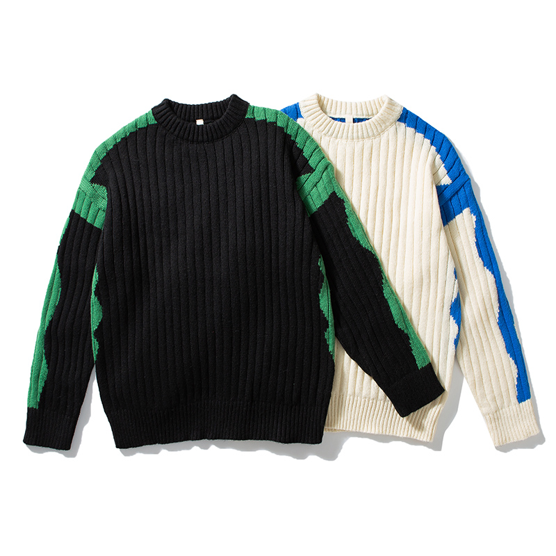 2024 New Design Cotton Custom Winter Pullover Crew Neck Sweater Knit Rib Sweater