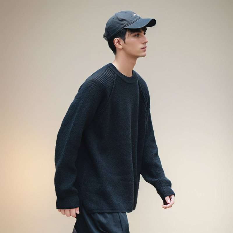 Wholesale Luxury New Arrival Men&prime;s Solid Winter Round Neck Long Sleeves Knitting Pullover Sweater Crafted Comfort Extravaganza