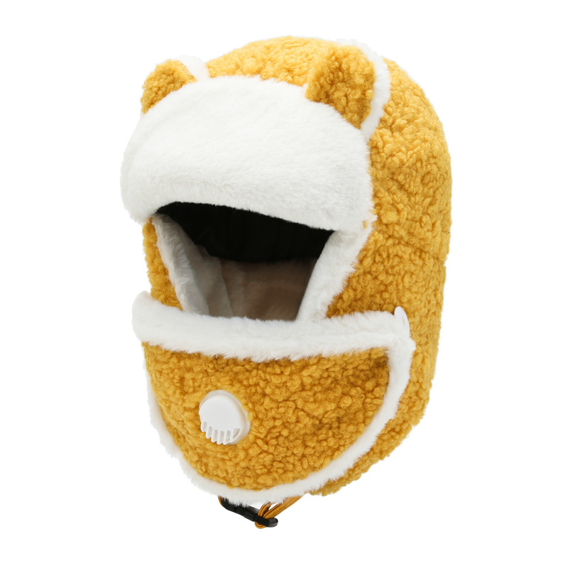 Fashion Winter Bomber Hats for Women Lovely Cat Ear Trooper Aviator Earflap Cap Outdoor Ushanka Russian Ski Hat