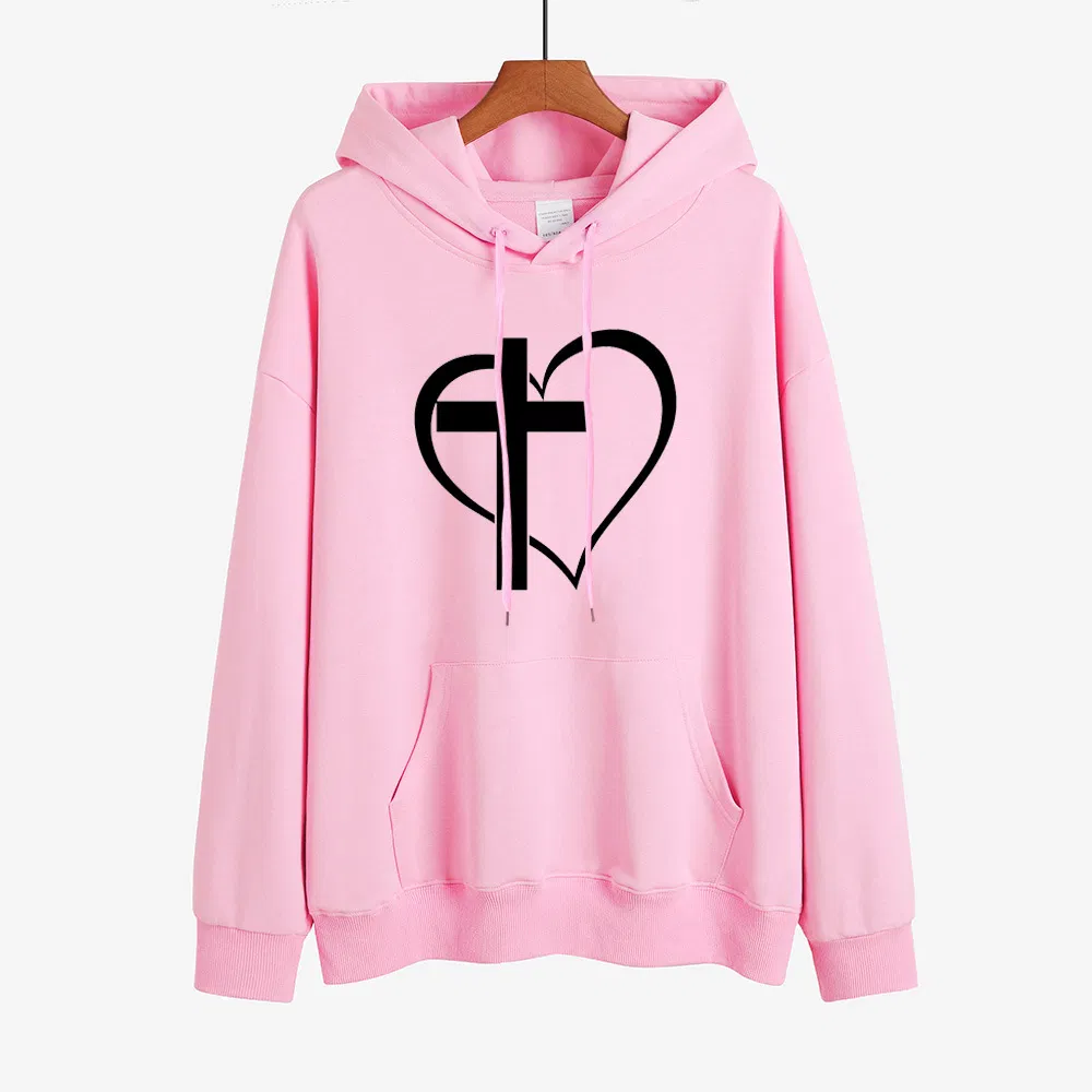 New Long Sleeve Men Coat Jacket Fleece Cotton Tops Love Fashion Print Hooded Sweater Shirts Lady Plain