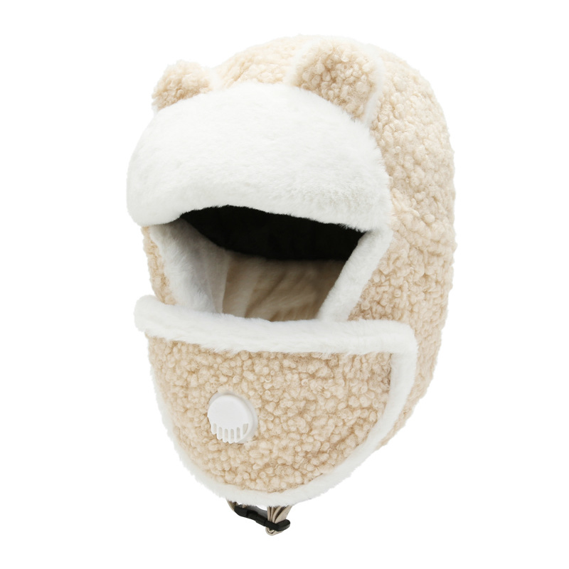 Fashion Winter Bomber Hats for Women Lovely Cat Ear Trooper Aviator Earflap Cap Outdoor Ushanka Russian Ski Hat