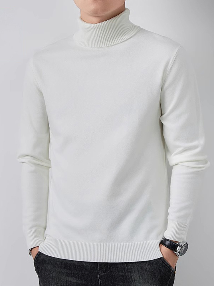 Men&prime;s Winter Solid Sweaters: Fleece-Lined, Turtleneck, Warm, Multi-Color. Custom &amp; Wholesale