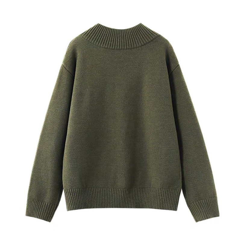 Korean Lazy Style V-Neck Knitwear Autumn Winter Two-Piece Striped Pullover Knit Sweater
