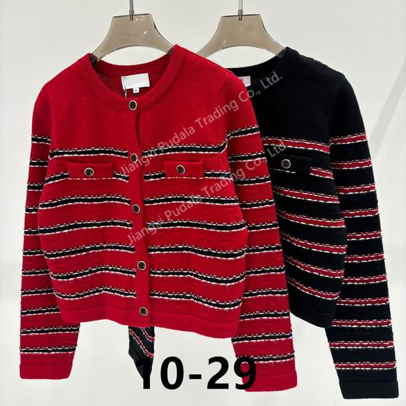 Long Sleeve Cardigan Clothing with Buttons Round Neck New Style Fashion Clothing Women Wool Sweater