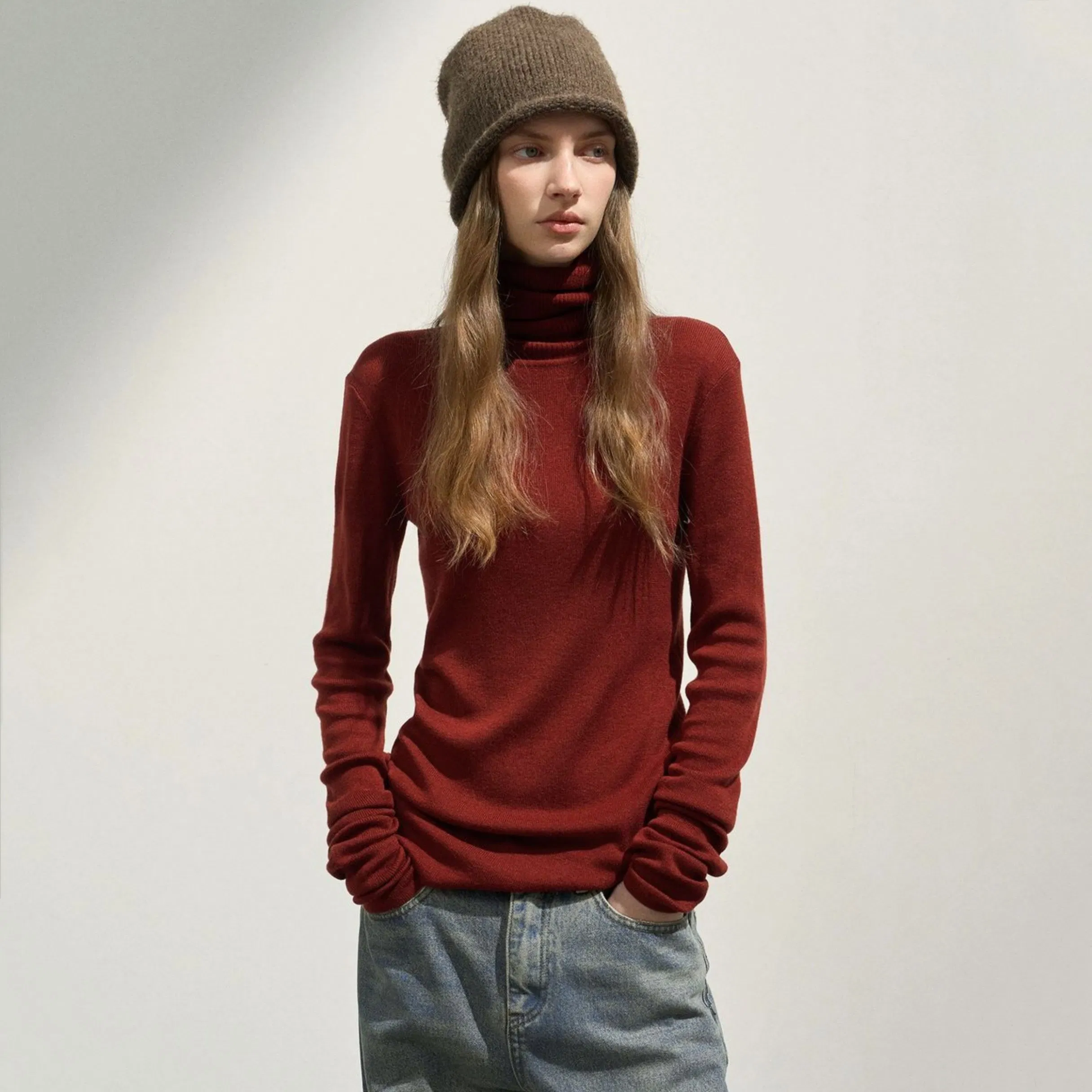 Luxurious Silk Cashmere Winter High Collar Bottoming Shirt