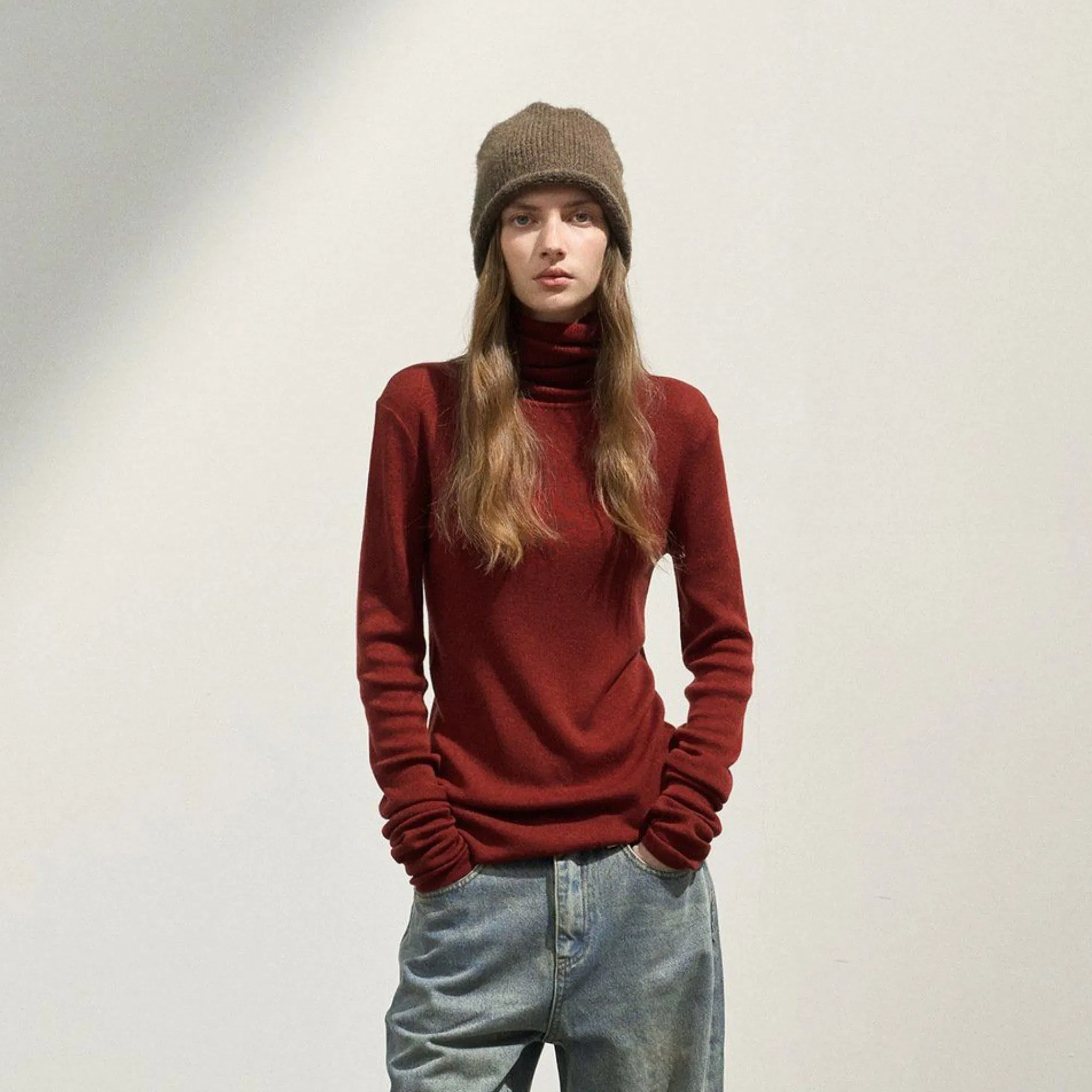 Luxurious Silk Cashmere Winter High Collar Bottoming Shirt