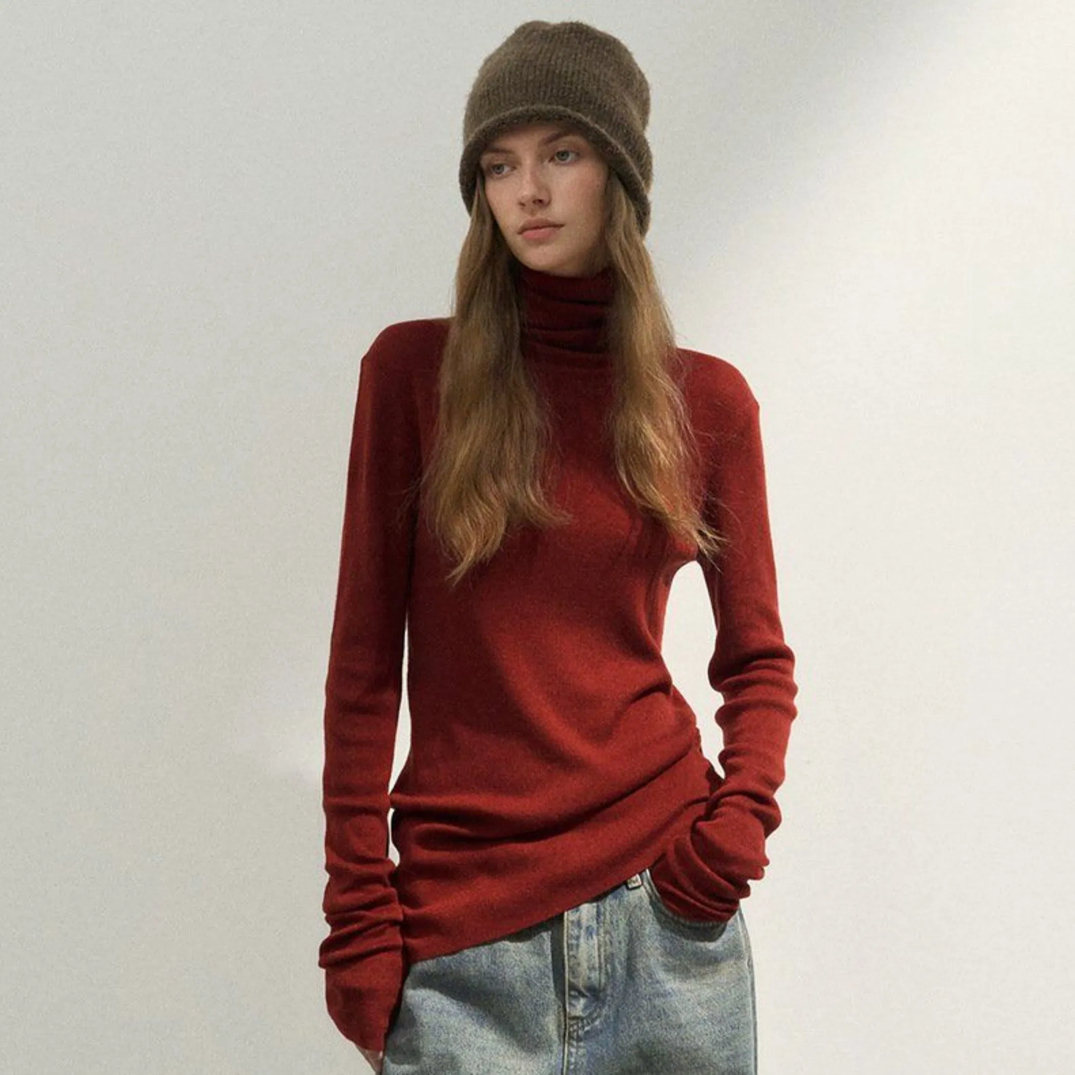 Luxurious Silk Cashmere Winter High Collar Bottoming Shirt