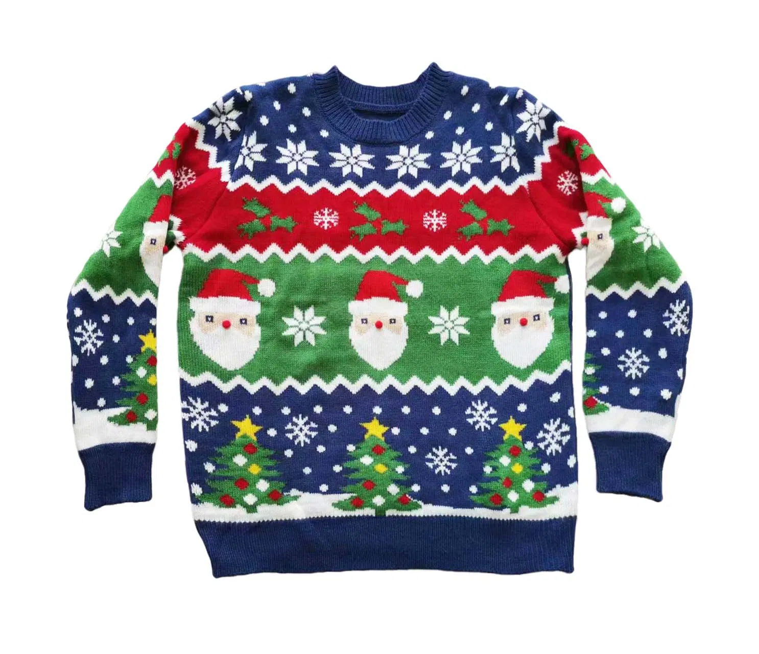 Christmas Aldi Customized Jacquard Knitted Pullover Sweater Pompom Hat Set