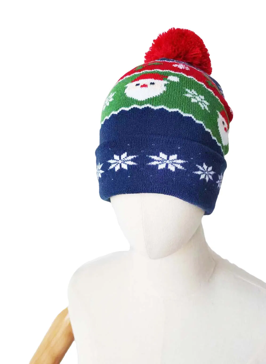 Christmas Aldi Customized Jacquard Knitted Pullover Sweater Pompom Hat Set