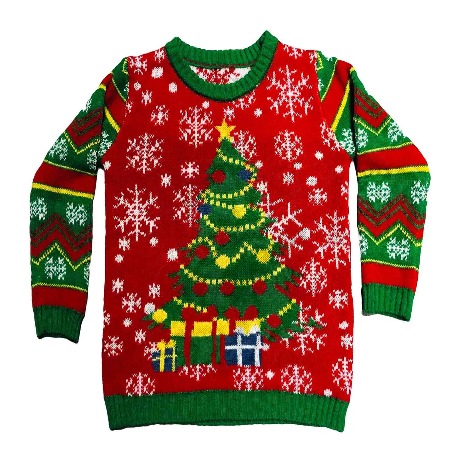 Warm Male Christmas Tree Pattern Pullover Acrylic Ugly Knit Sweater