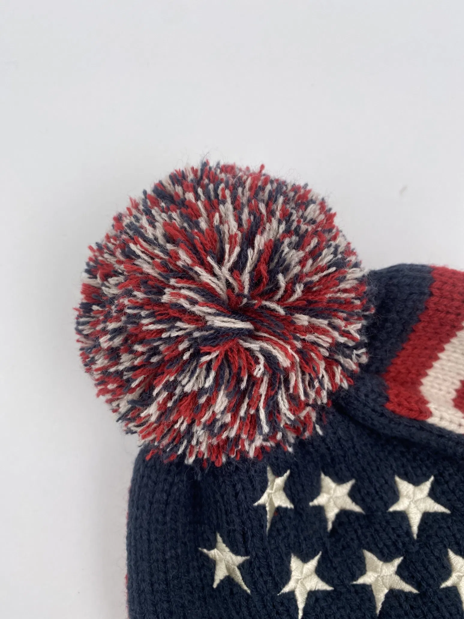 Fashion American Stylish National Flag Pattern Pompom Stretch Knitted Hat