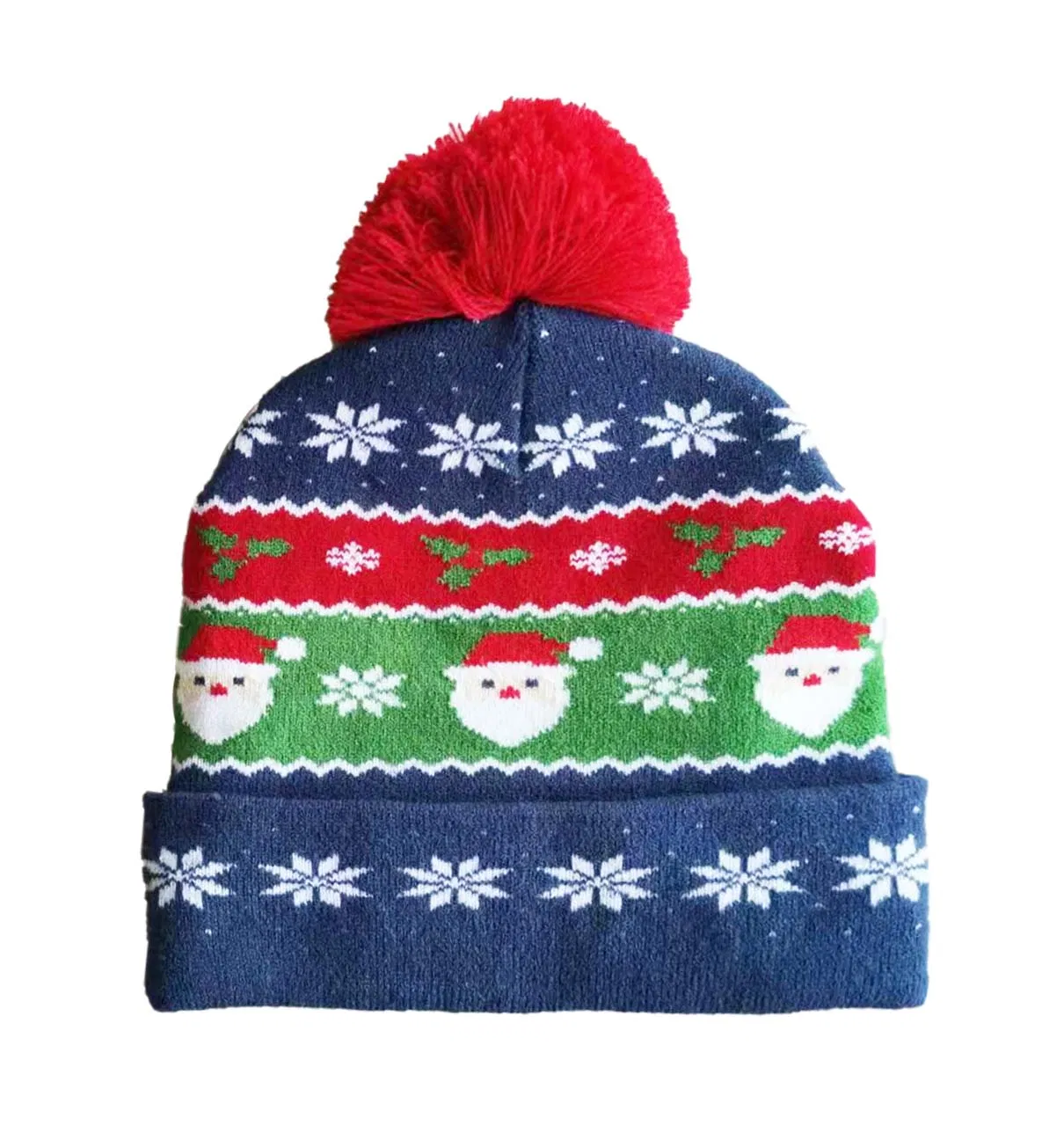 Christmas Aldi Customized Jacquard Knitted Pullover Sweater Pompom Hat Set