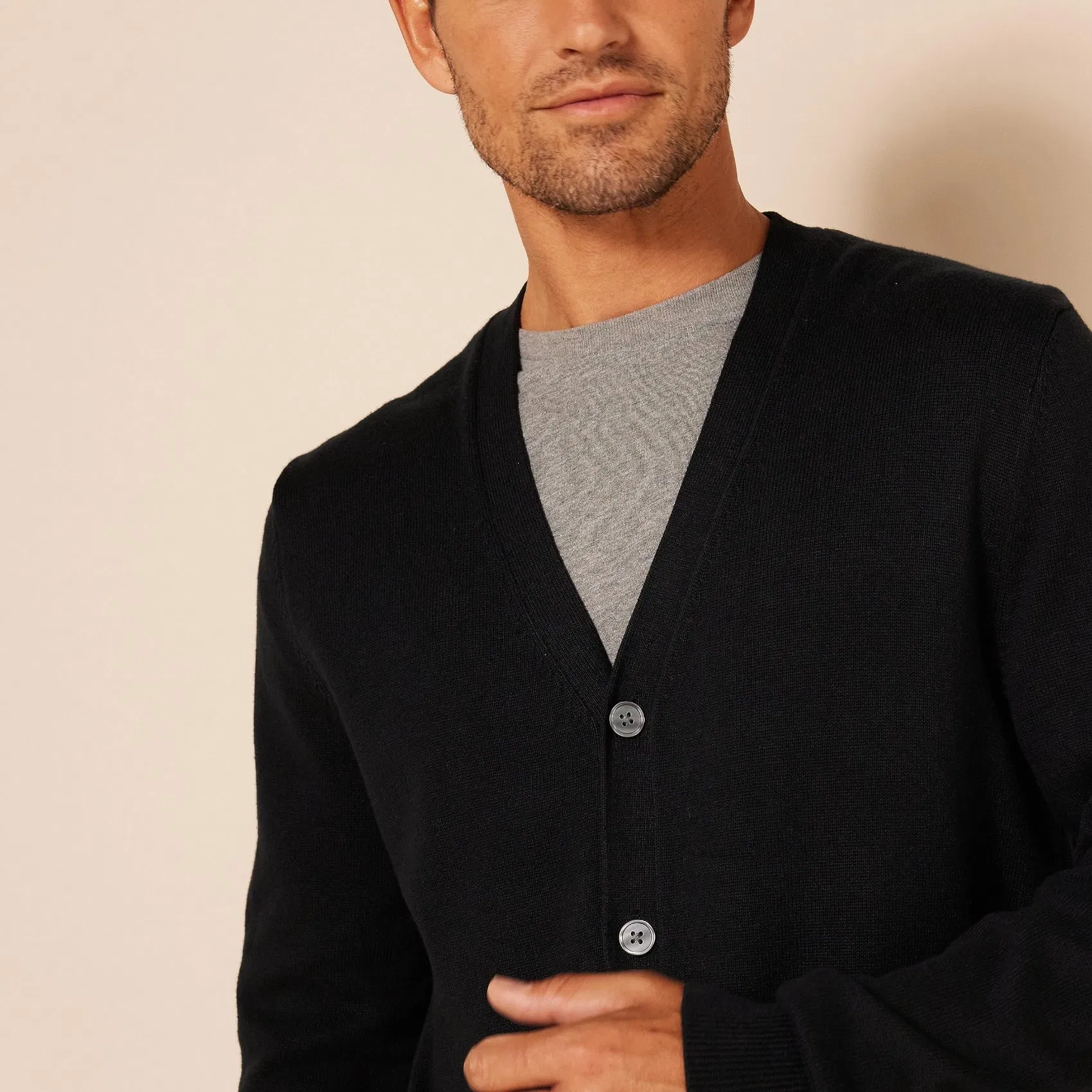 Clothing Factory Customized Men&prime;s Cotton Cardigan Sweaters with Embroidery Logo