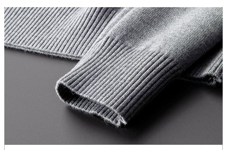 Wholesale Men&prime;s Fashion Keep Warm High Quality Wool Thread Neck Sweater Custom Logo Plain Turtleneck Sweaters for Men
