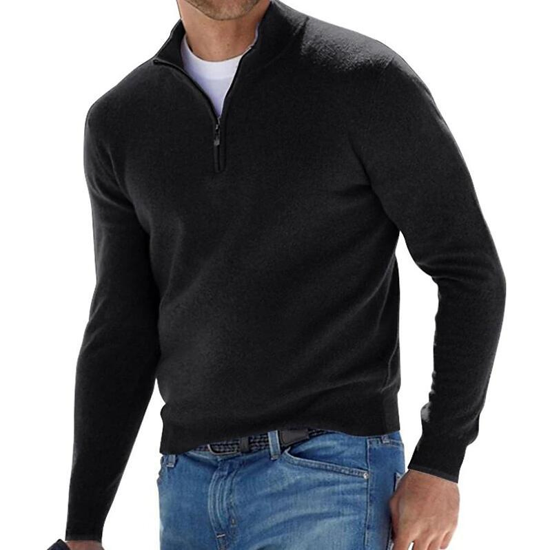 Clothing Factory 2025 Winter New Fashion Men&prime;s Business Zip Wool Sweaters Keep Warm Clothes Custom Logo Knitting Sweaters for Men