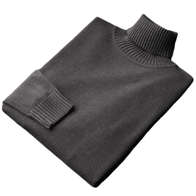 Wholesale Men&prime;s Fashion Keep Warm High Quality Wool Thread Neck Sweater Custom Logo Plain Turtleneck Sweaters for Men