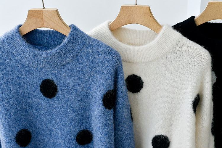 Women&prime;s Autumn Winter Fashion Sweater Polka DOT Pullover Sweater